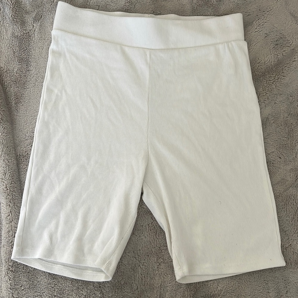 White soft Forever 21 Biker Shorts